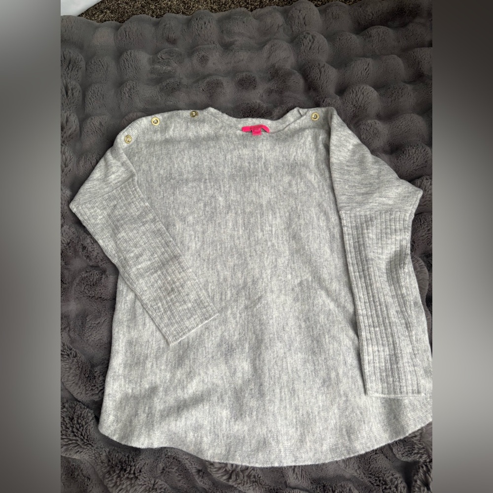 Lilly Pulitzer Gray Sweater Relaxed Fit Knit